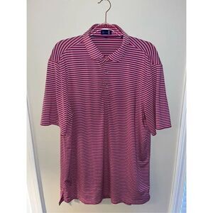 Stitch Men's Pink Striped Golf Polo M/L